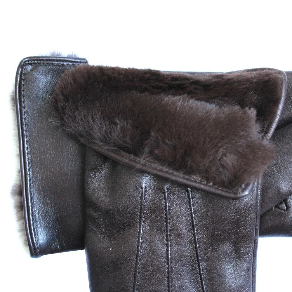 Maya - Women's Fur Lined Lambskin Leather Gloves