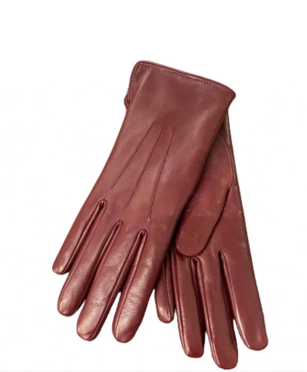 Maya - Women's Fur Lined Lambskin Leather Gloves