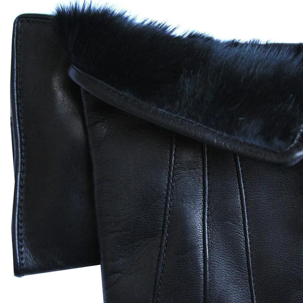 Maya - Women's Fur Lined Lambskin Leather Gloves