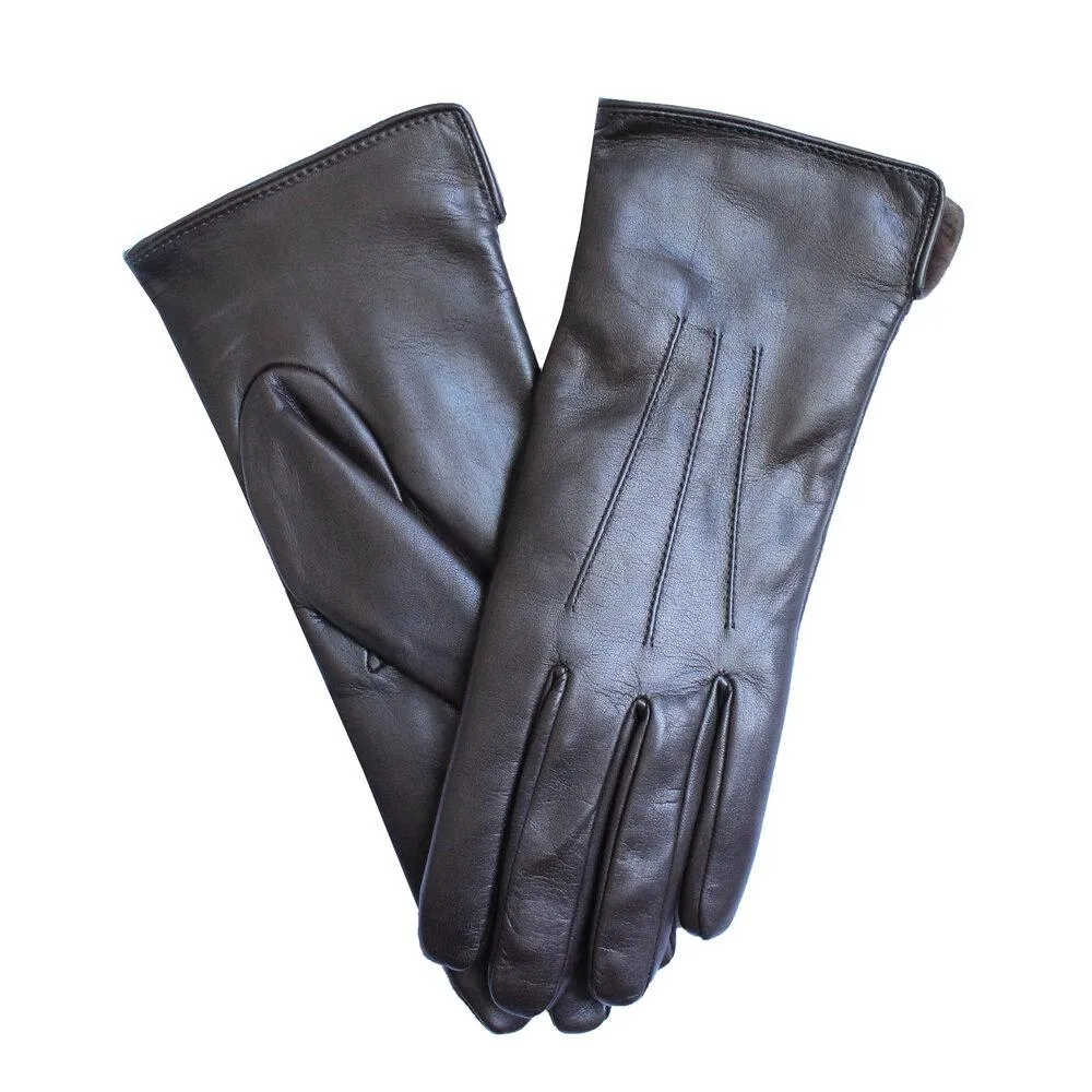 Maya - Women's Fur Lined Lambskin Leather Gloves