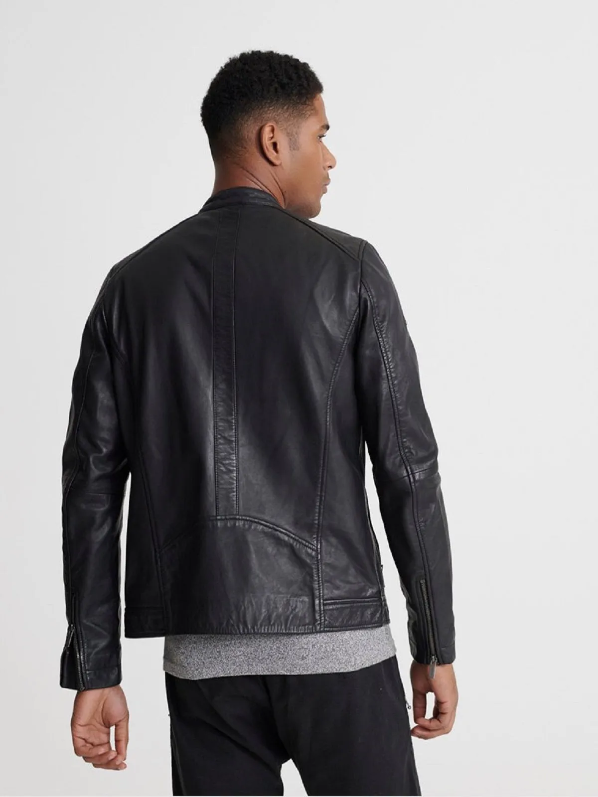 Men Lightweight Leather Jacket