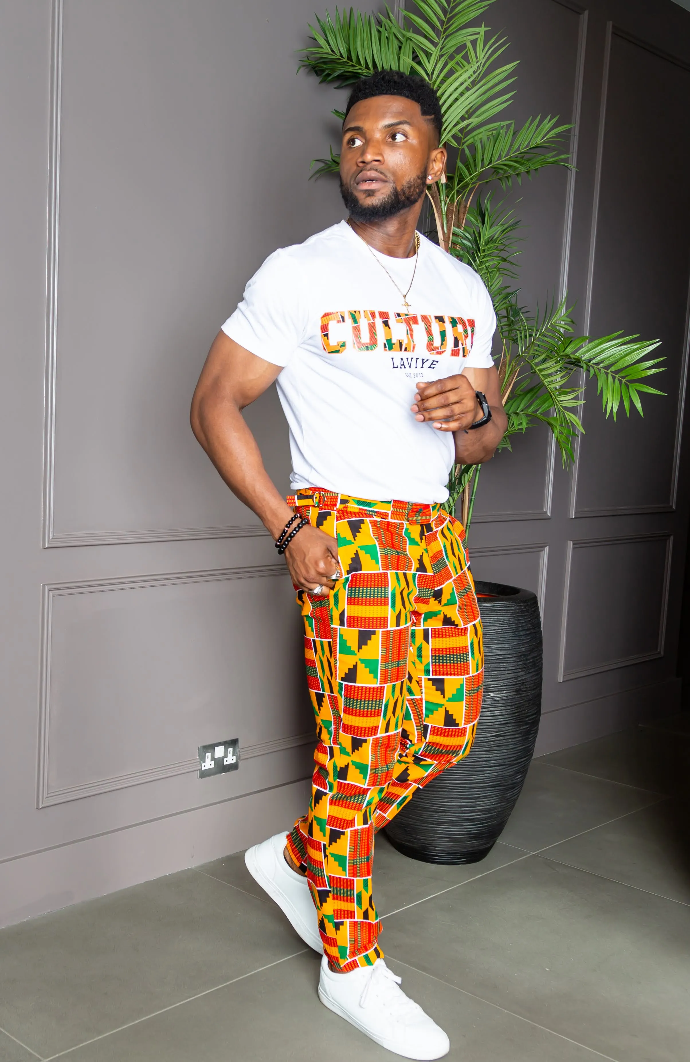 Men's African Print Culture Slogan T-shirt Unisex | KUMASI