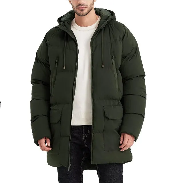 Men's Long Winter Warm Quilted Jacket