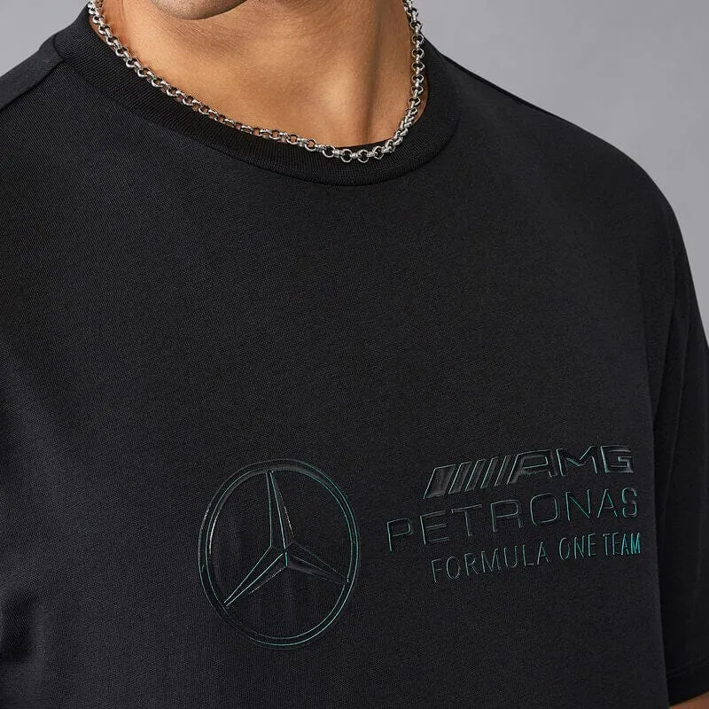 Mercedes Benz AMG Petronas F1 Men's Stealth Large Logo T-Shirt -Black