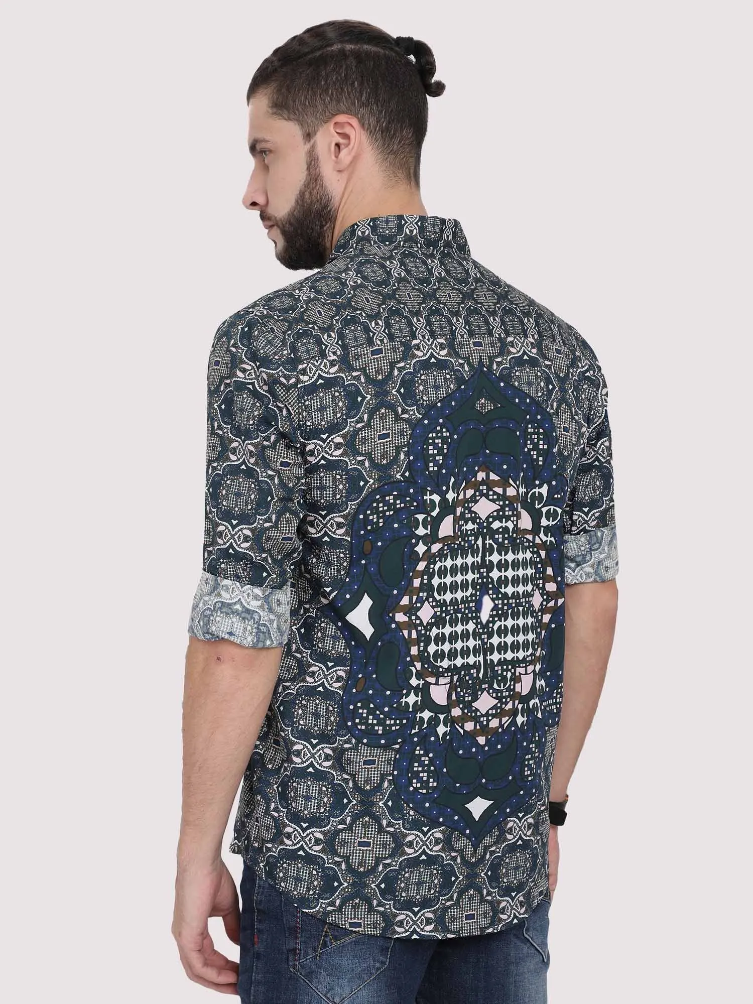 Modern Geometric Party Wear Shirt