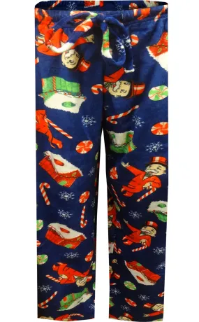 Monopoly Christmas Minky Fleece Ladies Junior Cut Lounge Pants