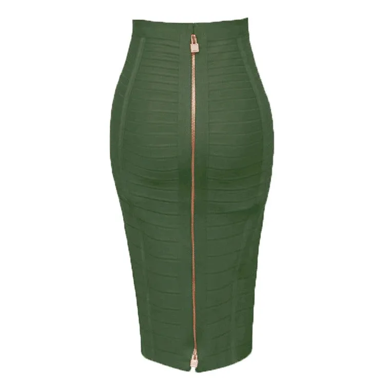 Multi-color Elastic Zipper Bodycon Summer Pencil Skirts