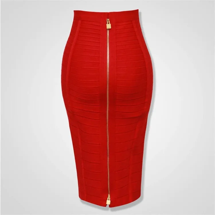 Multi-color Elastic Zipper Bodycon Summer Pencil Skirts