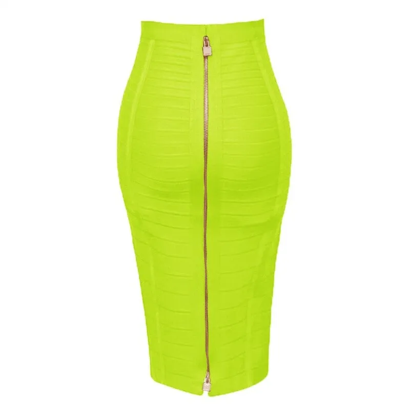 Multi-color Elastic Zipper Bodycon Summer Pencil Skirts