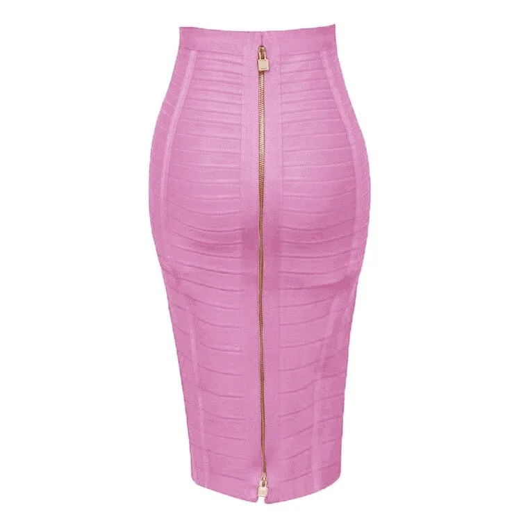 Multi-color Elastic Zipper Bodycon Summer Pencil Skirts