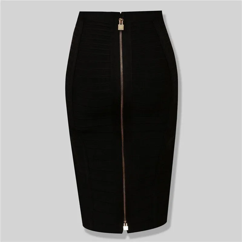 Multi-color Elastic Zipper Bodycon Summer Pencil Skirts