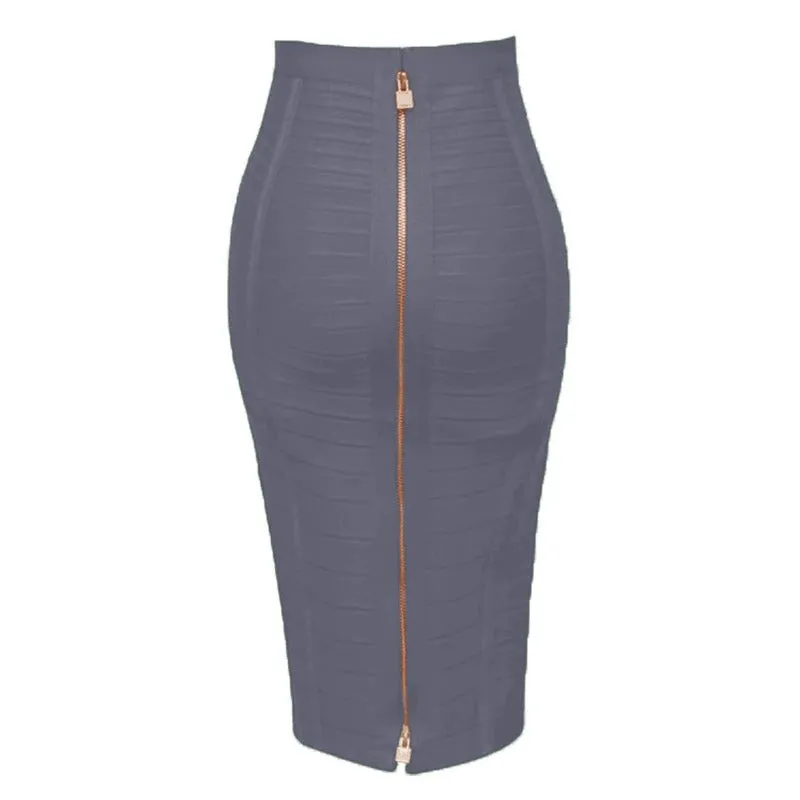 Multi-color Elastic Zipper Bodycon Summer Pencil Skirts