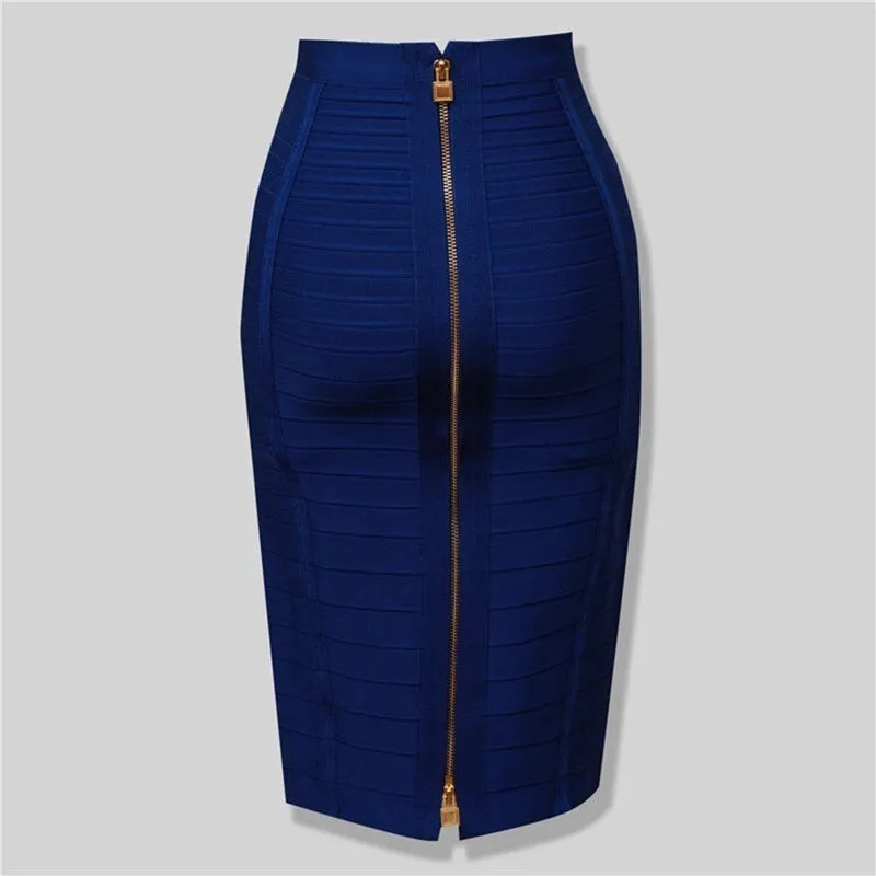 Multi-color Elastic Zipper Bodycon Summer Pencil Skirts