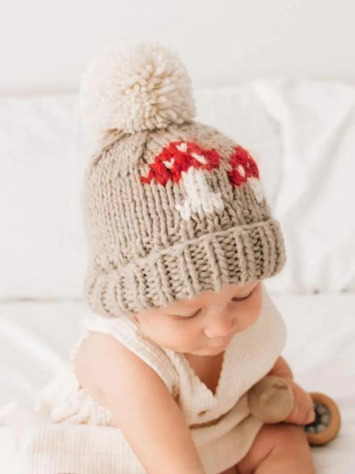 Mushroom Knit Pom Hat