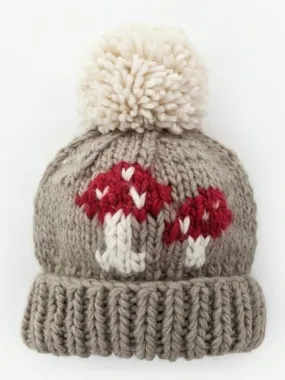 Mushroom Knit Pom Hat