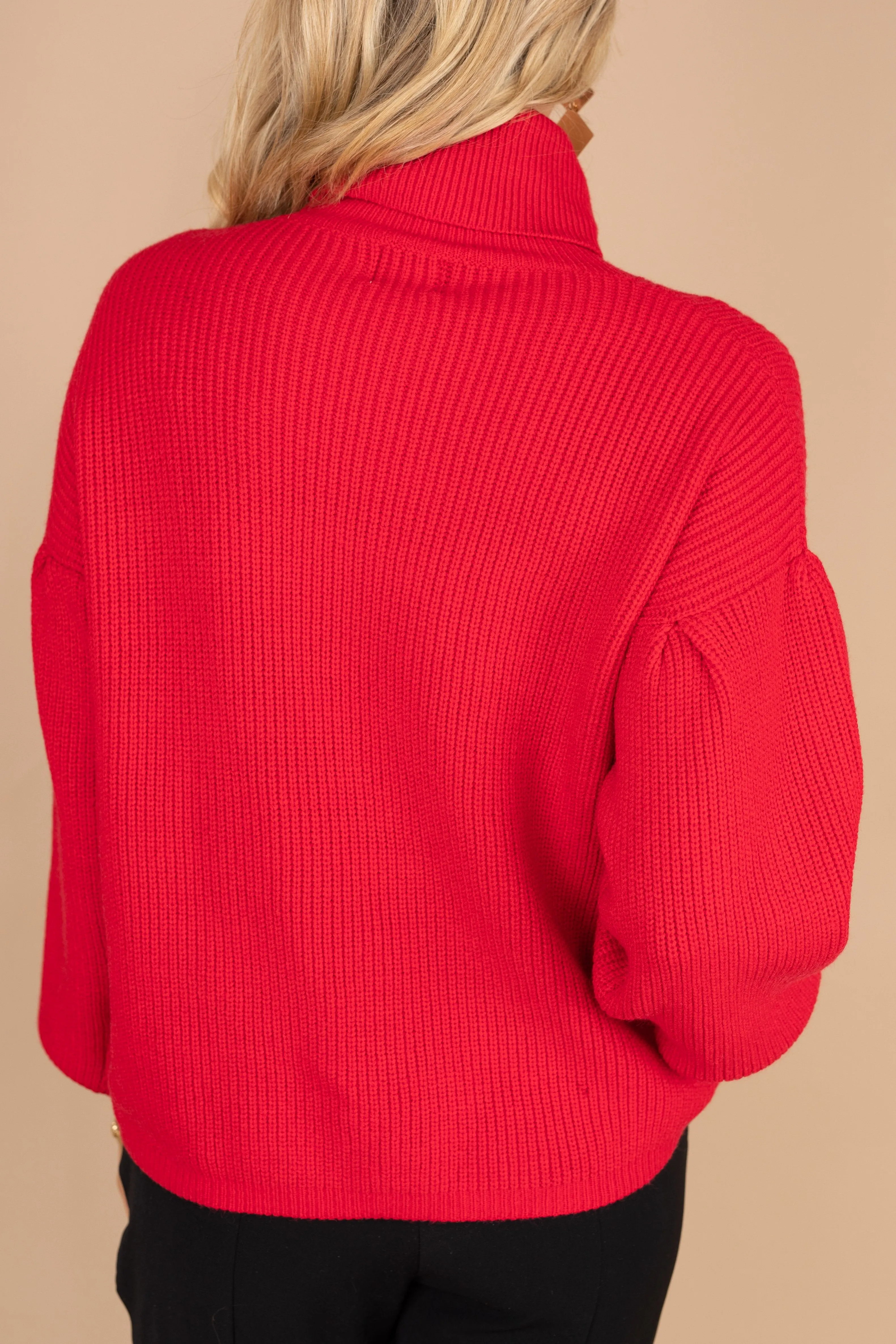 Natural Obsession Red Turtleneck Sweater