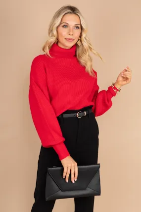 Natural Obsession Red Turtleneck Sweater