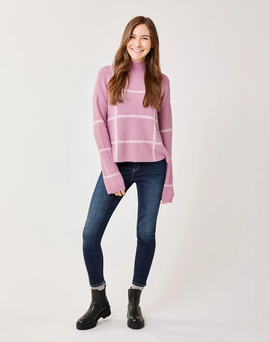 Olivia Plush Sweater: Orchid Birdseye