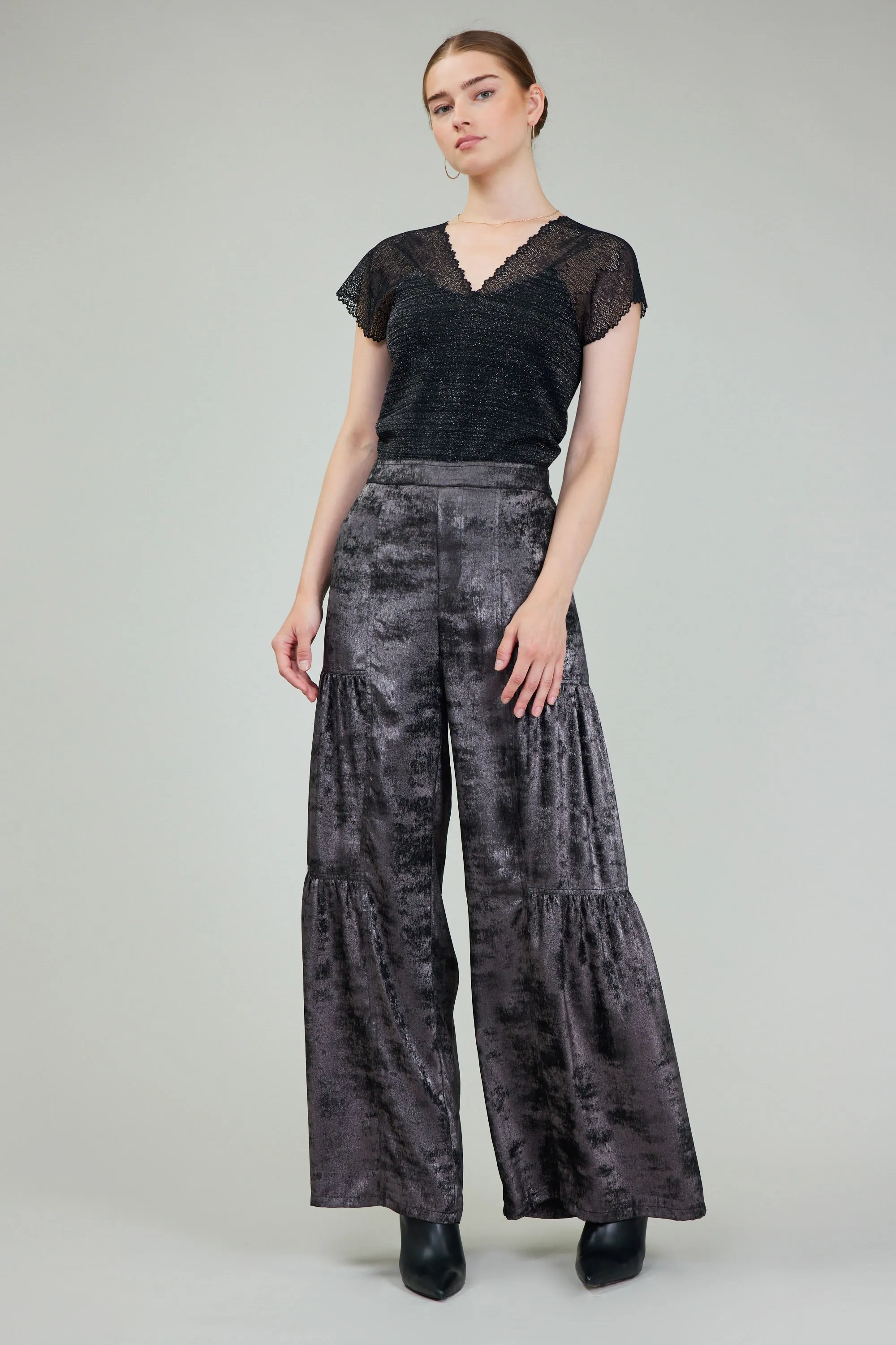 Opalescent Textured Tiered Pants