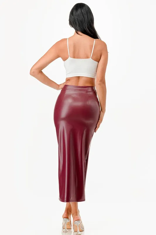 Open slit pencil skirt