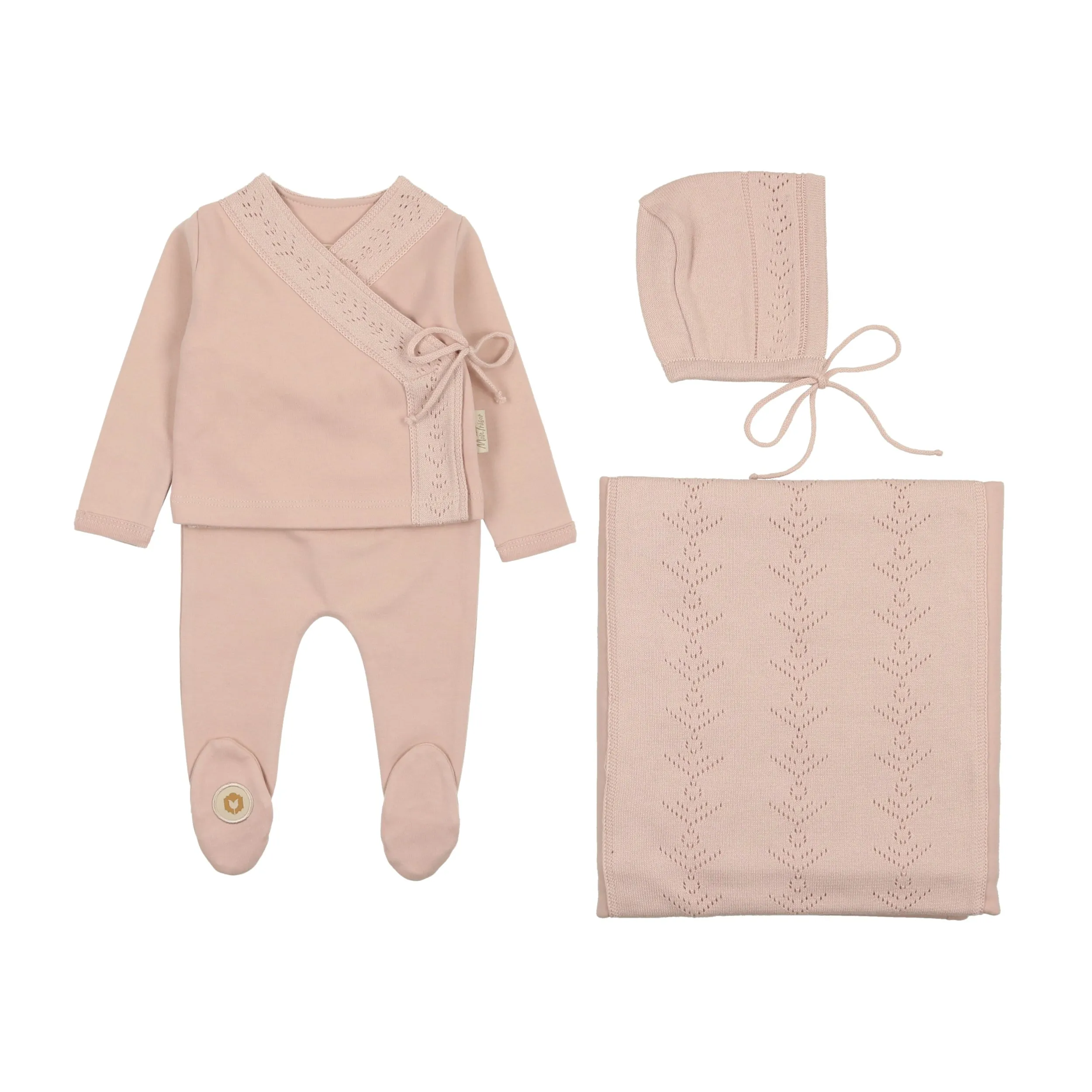 Pointelle Twist Ensemble Layette Set