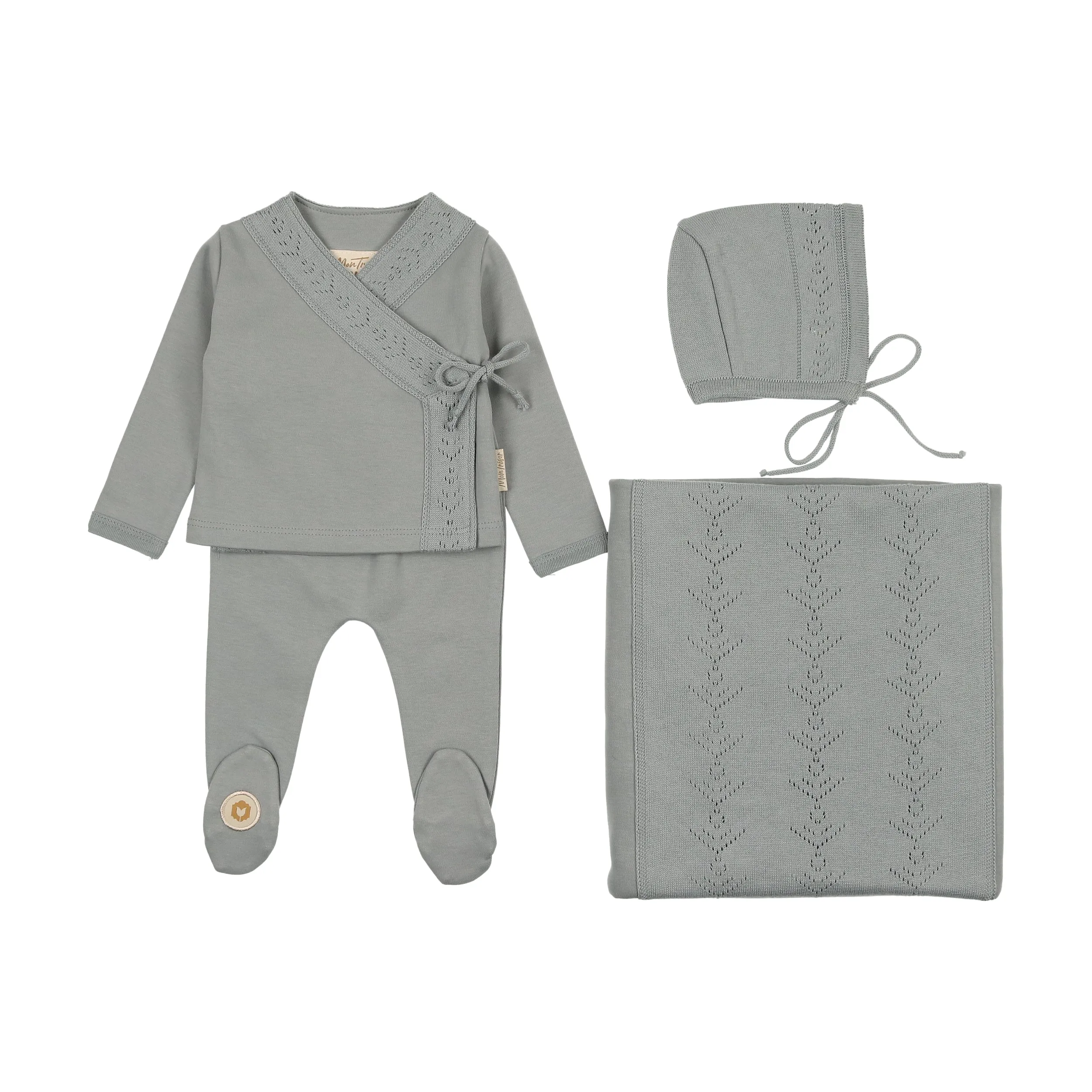 Pointelle Twist Ensemble Layette Set