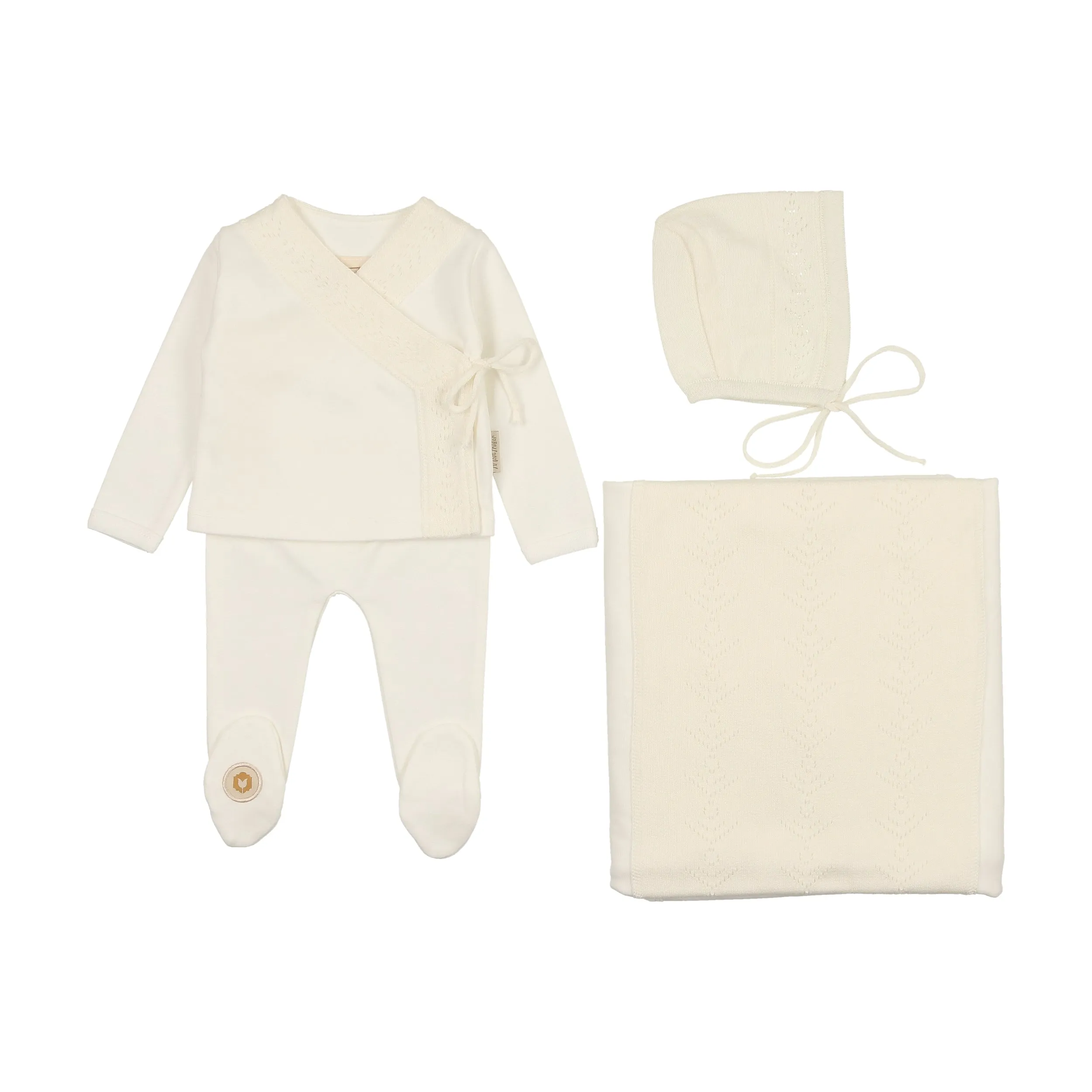 Pointelle Twist Ensemble Layette Set