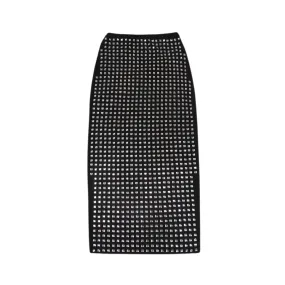 Pre Order:  Sparkling Square Diamond Wrapped Hip Skirt