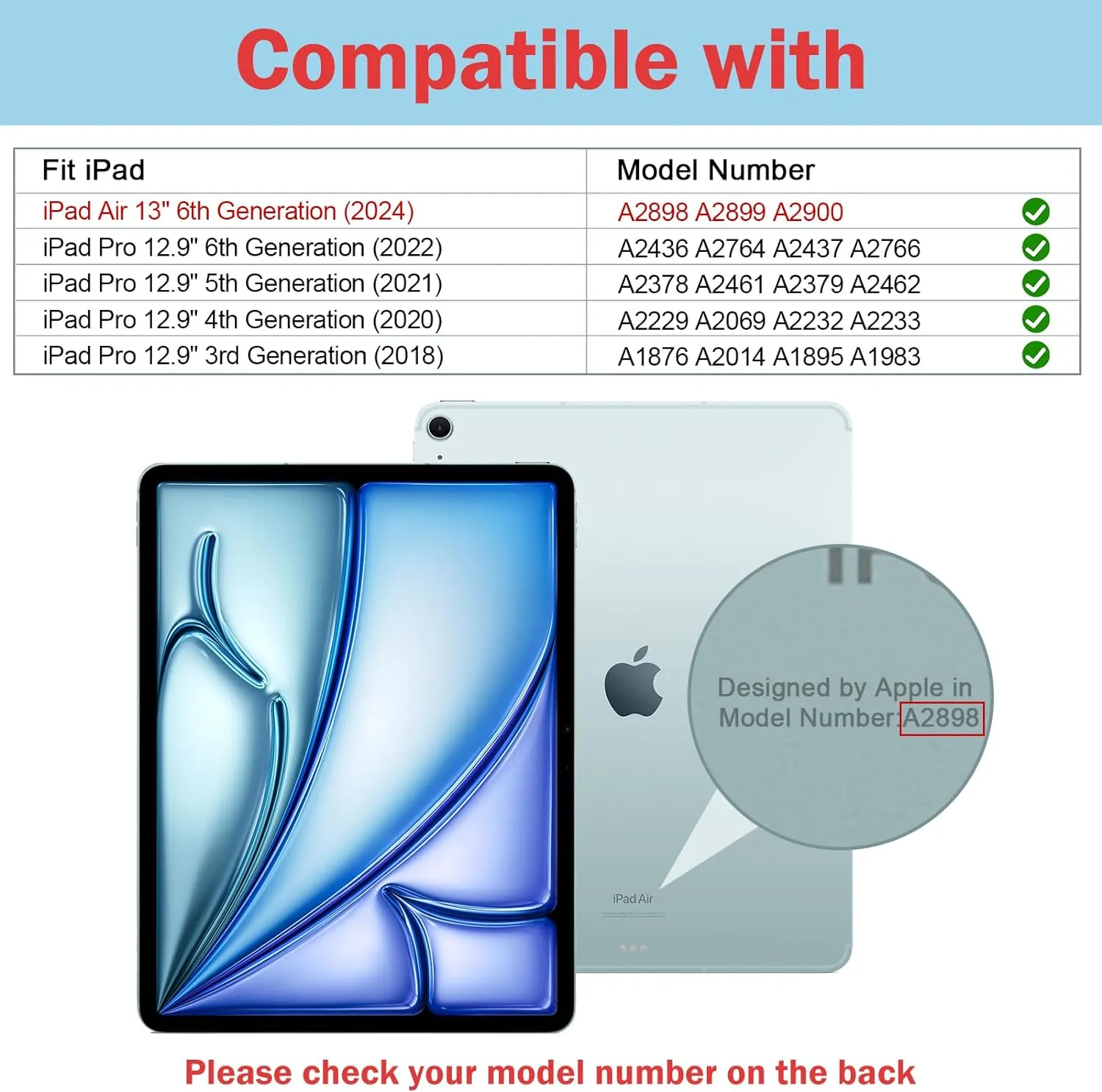 ProCase for iPad Air 13-inch (M2) 2024 & iPad Pro 12.9 inch 6th/5th/4th/3rd 2022/2021/2020/2018; Transparent Back Protective Folio Cover Shockproof Smart Case with Pencil Holder