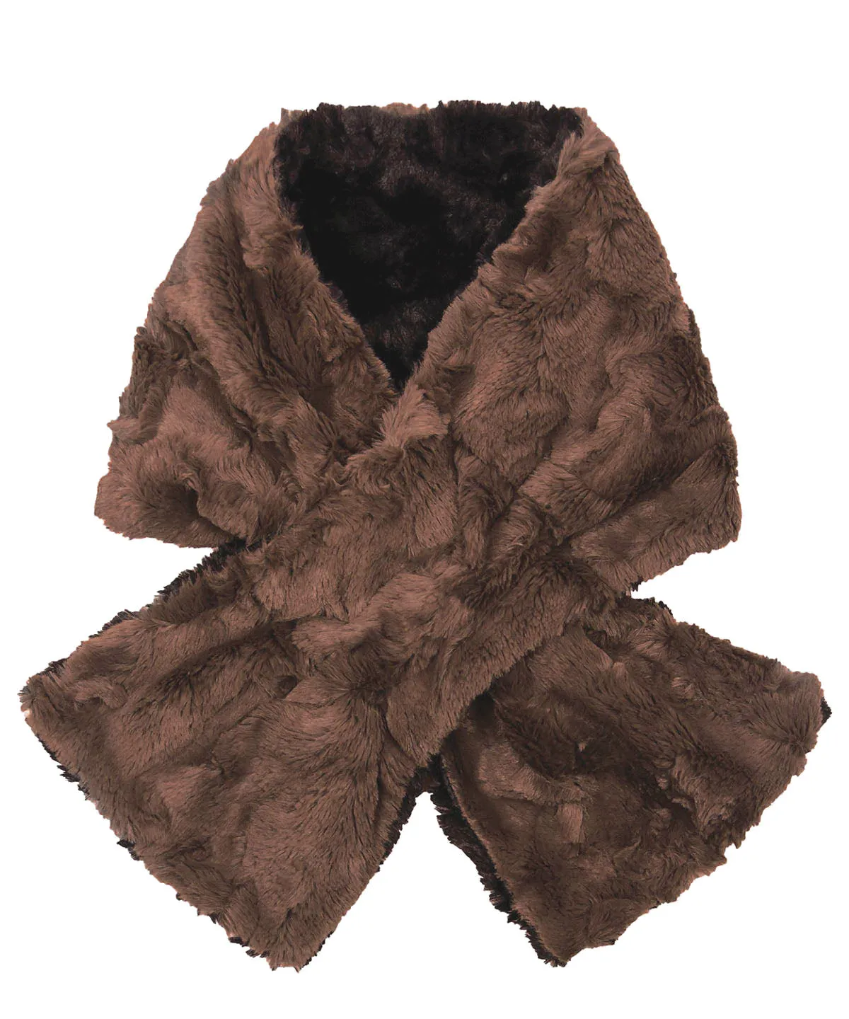 Pull-Thru Scarf - Cuddly Faux Furs in Two Tone Combos