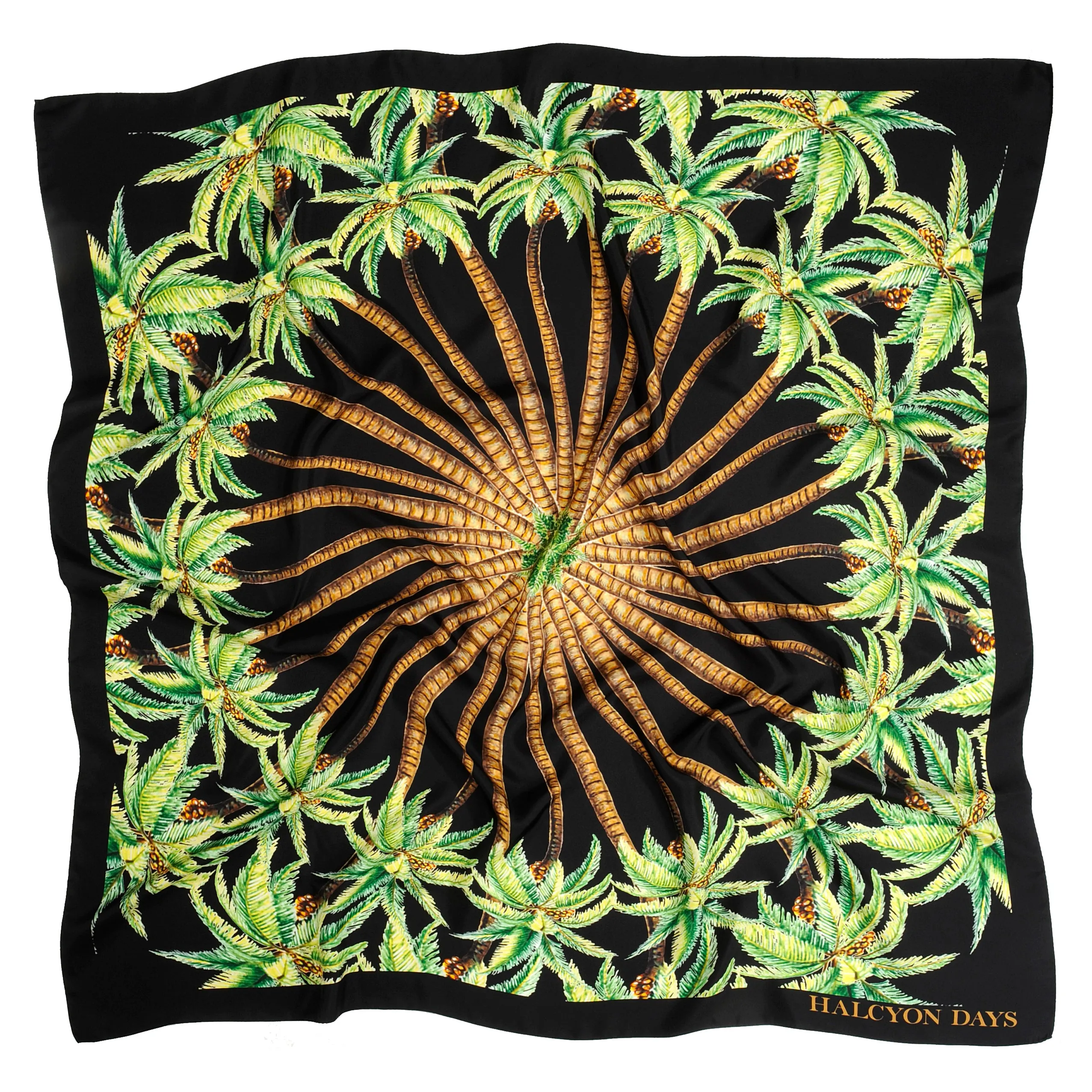 Radiant Palm Wool Silk Scarf