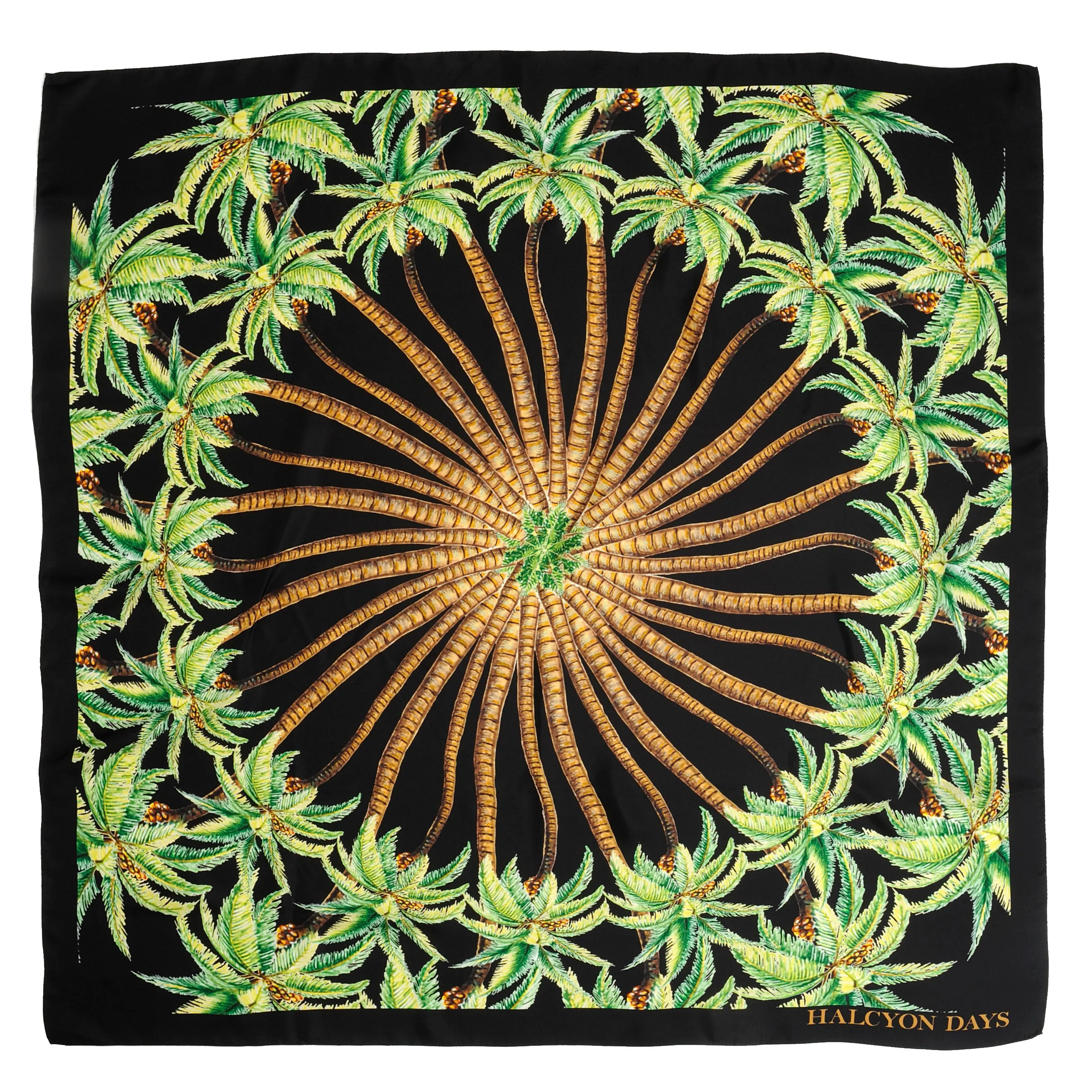 Radiant Palm Wool Silk Scarf