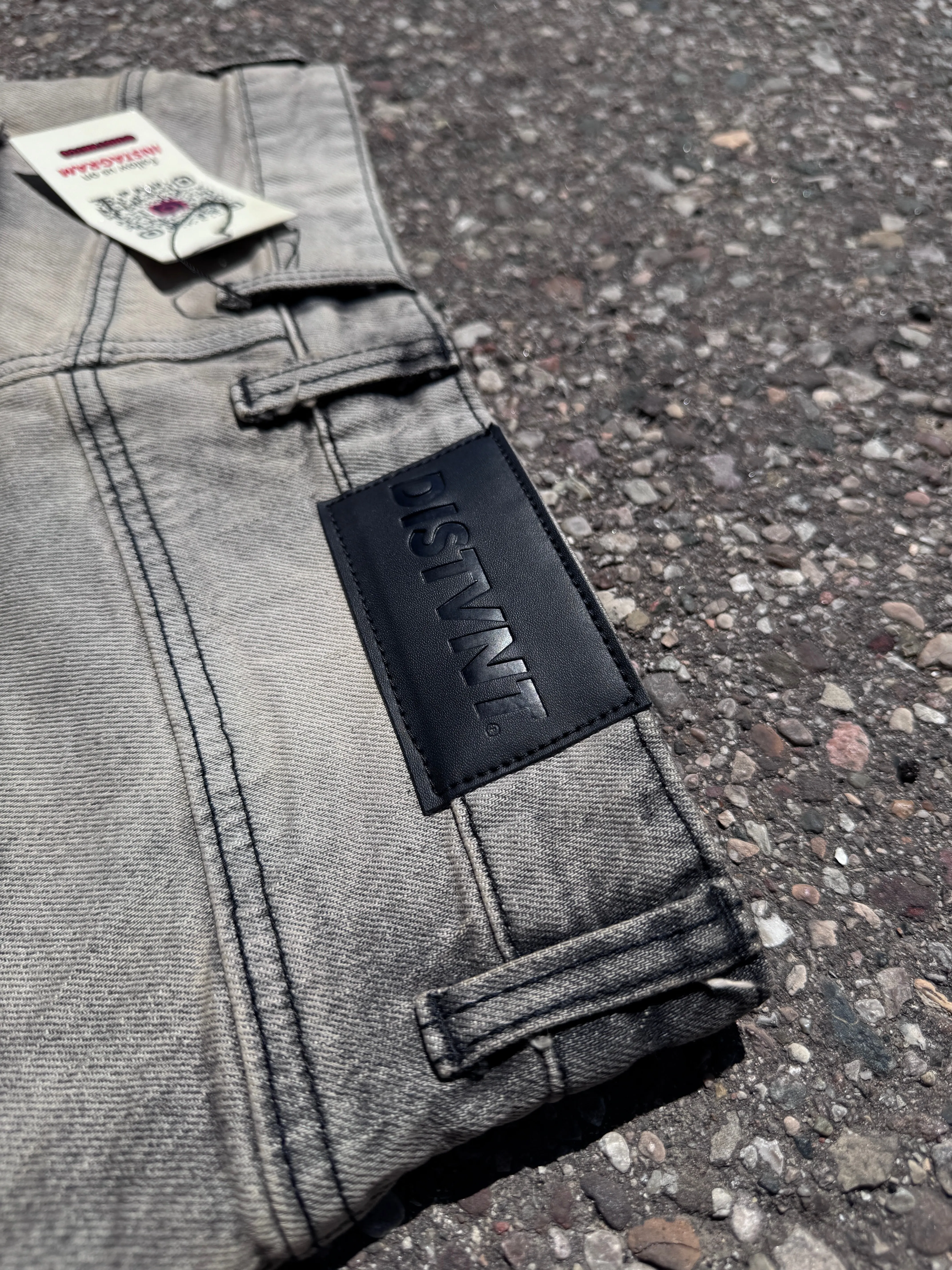 Raw Cut Distressed Stacked Jeans