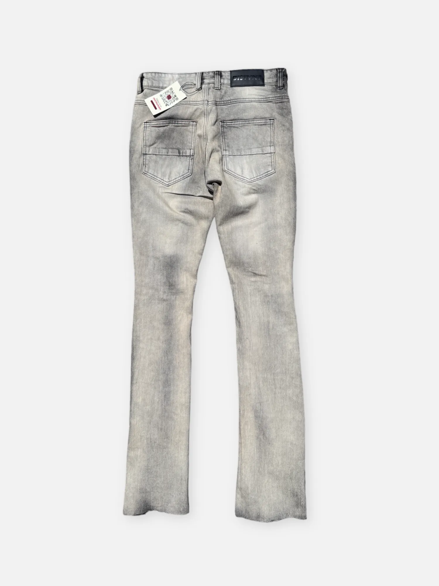 Raw Cut Distressed Stacked Jeans