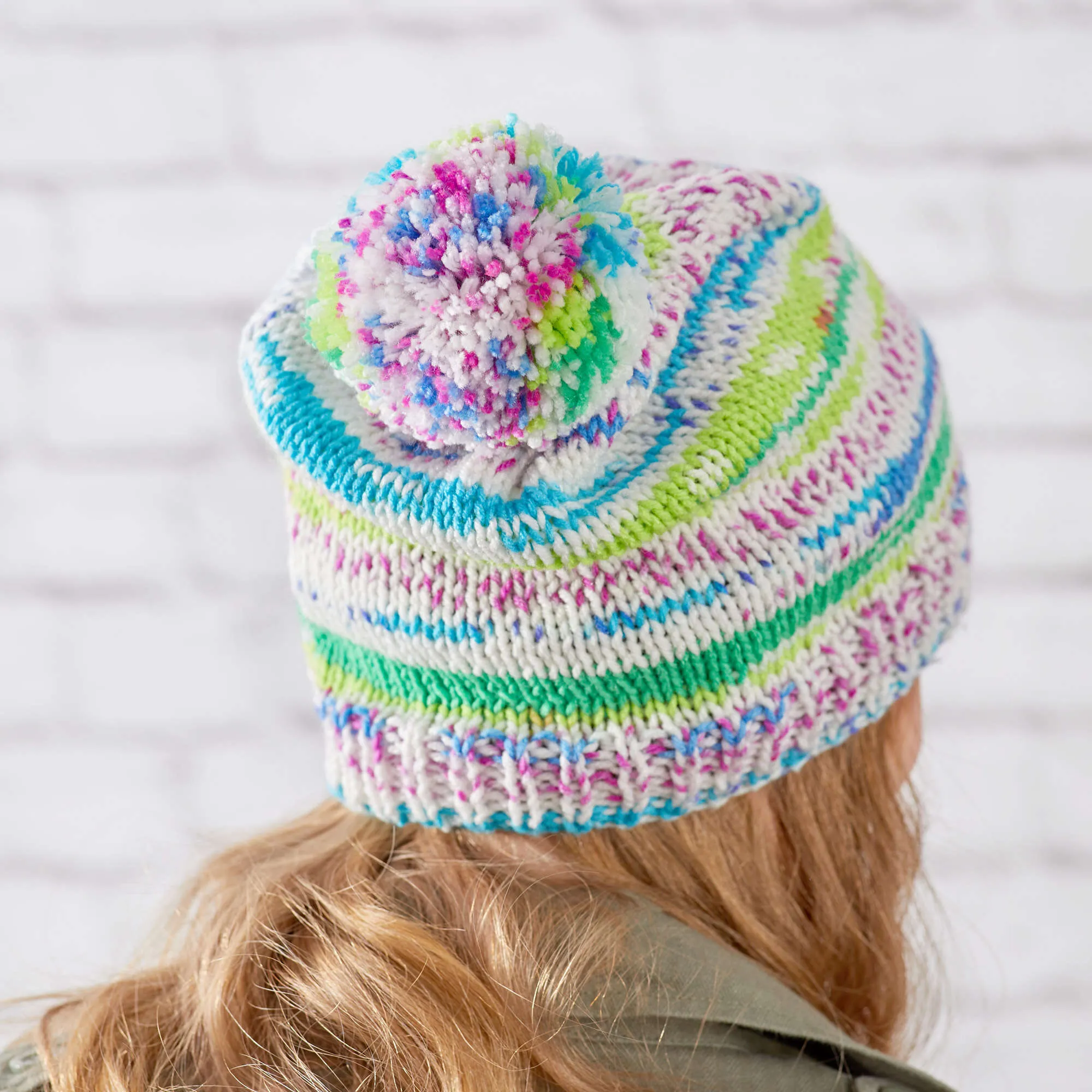 Red Heart Knit Fair Isle Hat