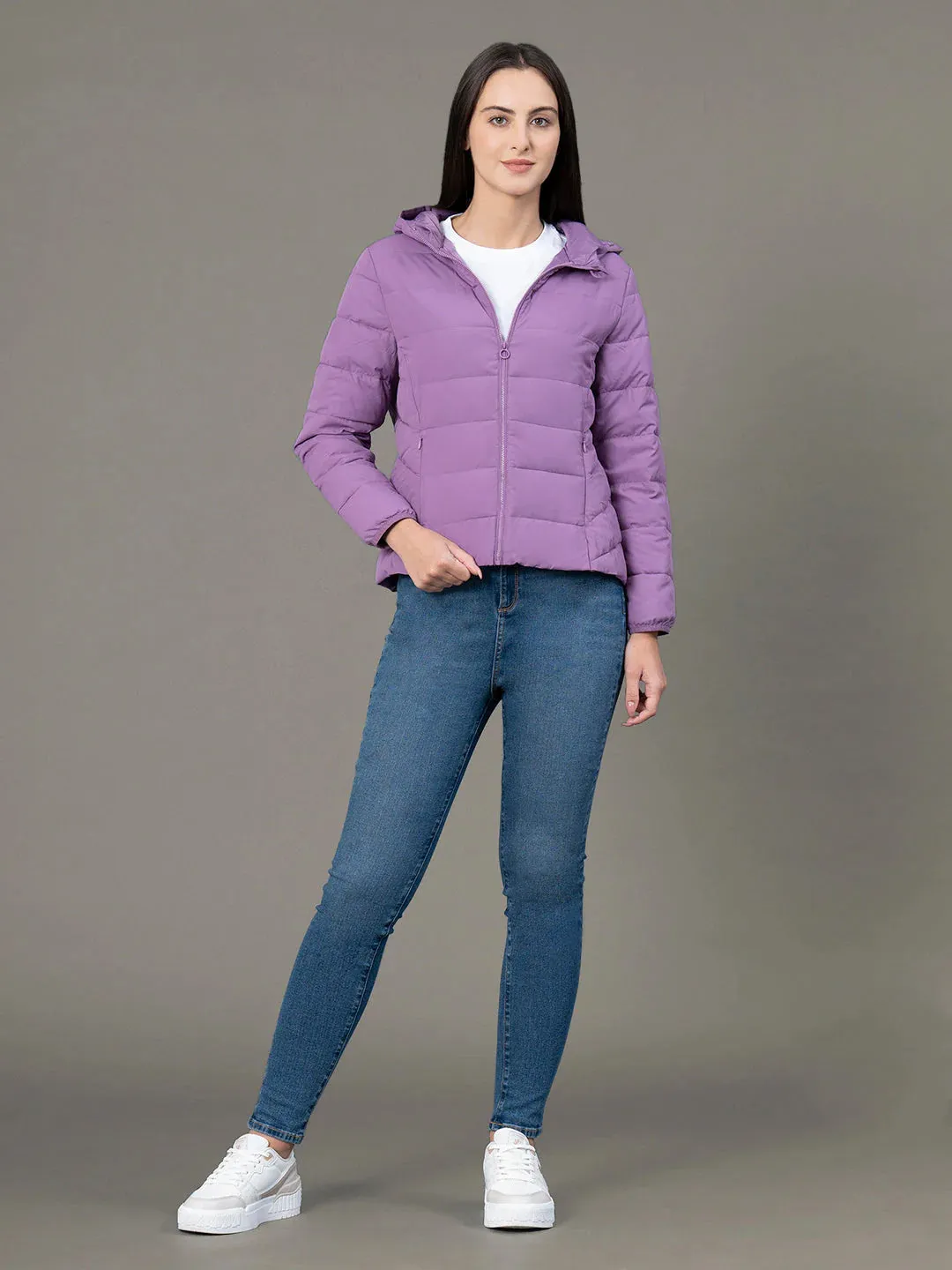 RedTape Hooded Jacket for Women | Padded & Water Resistant Finish | Enhanced Comfort