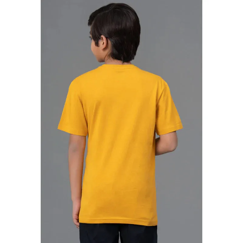 RedTape Unisex Kids T-Shirt- Best in Comfort| Cotton| Yellow Colour| Round Neck| Casual Look