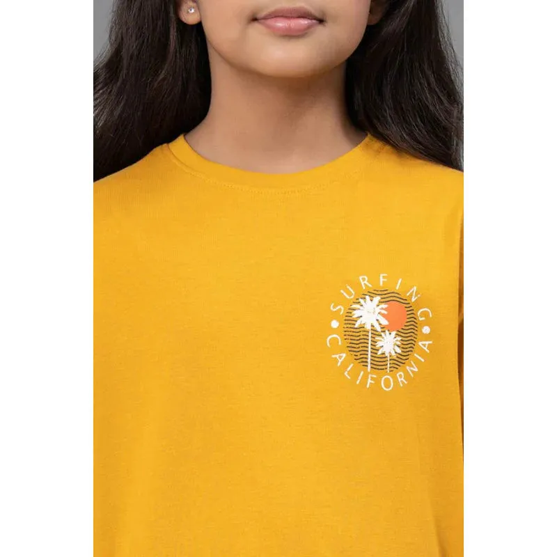 RedTape Unisex Kids T-Shirt- Best in Comfort| Cotton| Yellow Colour| Round Neck| Casual Look