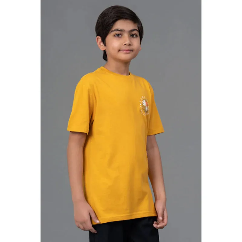 RedTape Unisex Kids T-Shirt- Best in Comfort| Cotton| Yellow Colour| Round Neck| Casual Look