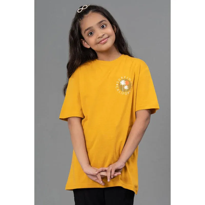 RedTape Unisex Kids T-Shirt- Best in Comfort| Cotton| Yellow Colour| Round Neck| Casual Look