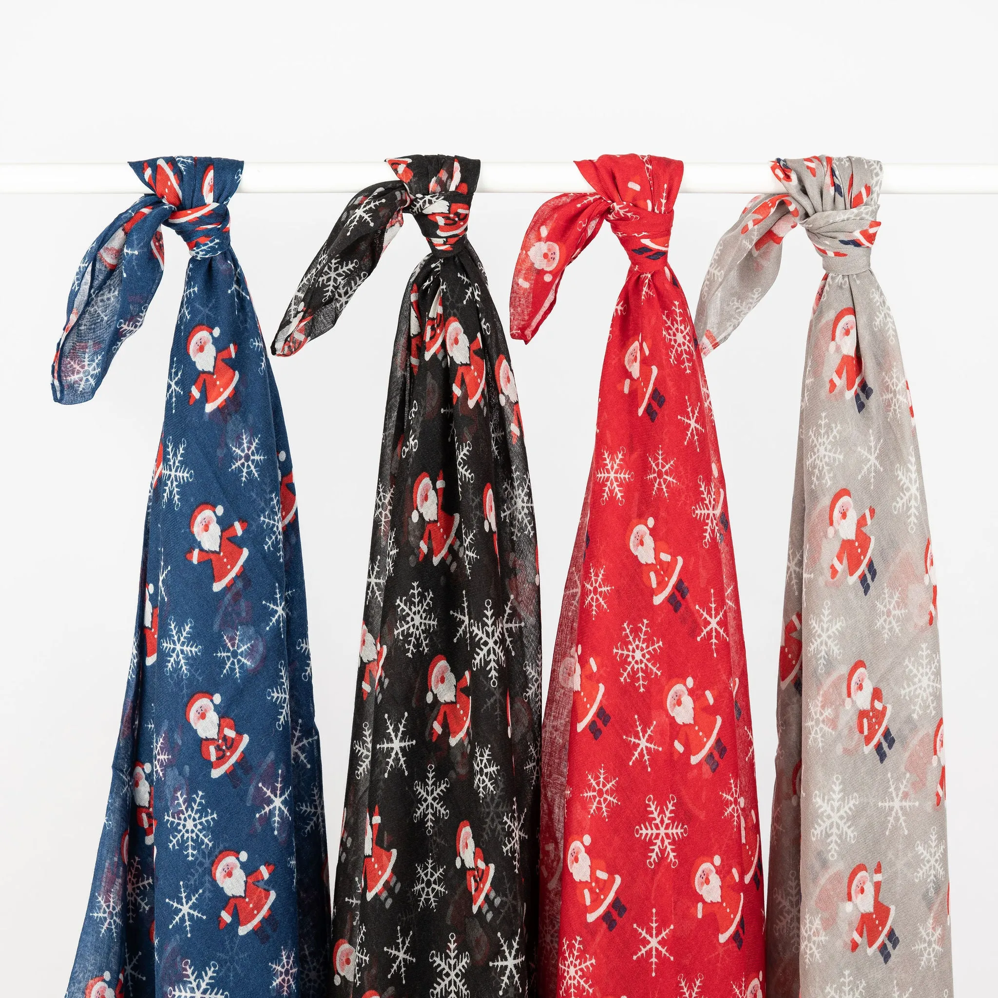 Santa Print Christmas Scarf