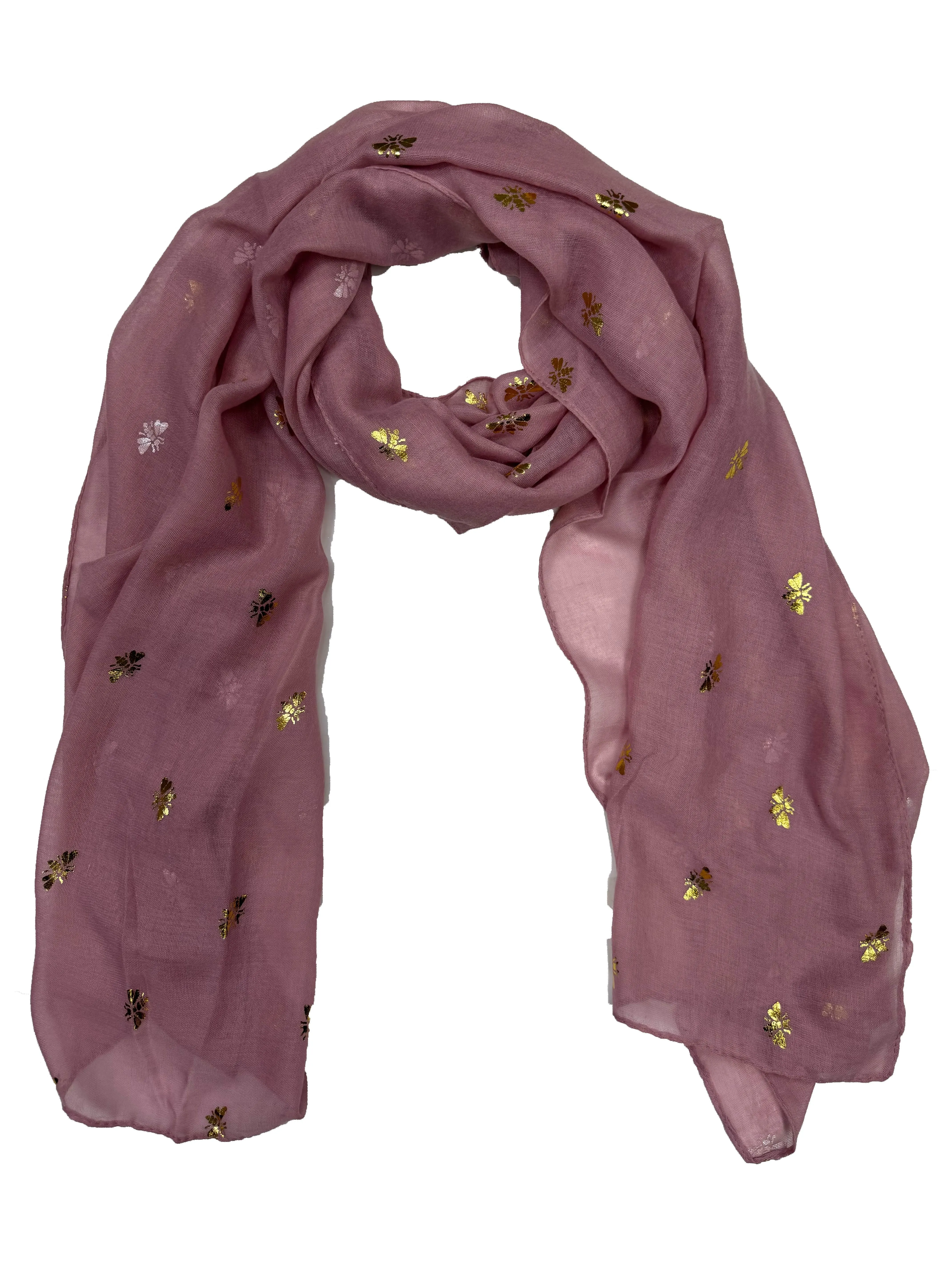 Scarf with Gold Foil Bees