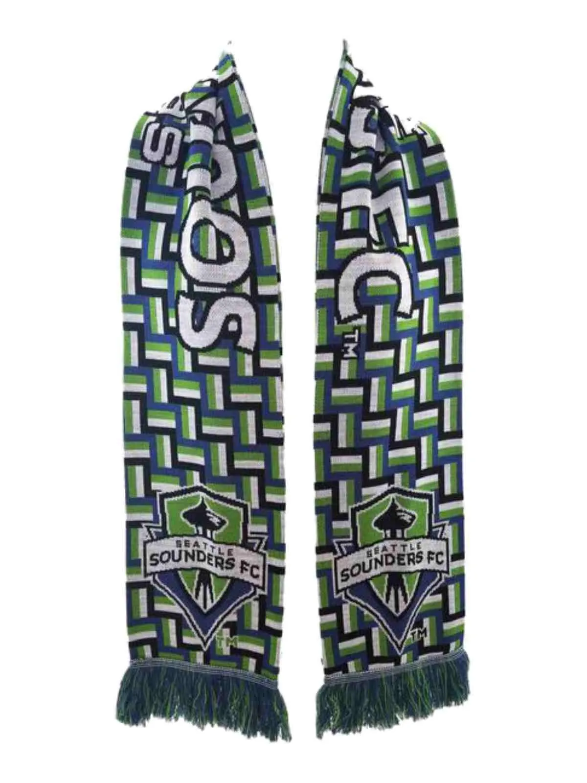 Seattle Sounders FC MLS Ruffneck Blue & Green Link HD Knit Acrylic Scarf