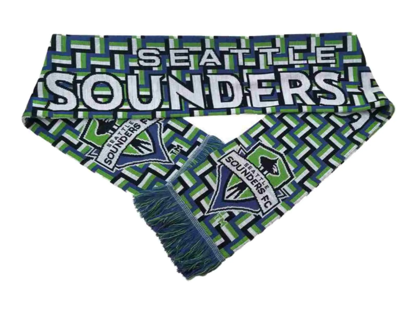 Seattle Sounders FC MLS Ruffneck Blue & Green Link HD Knit Acrylic Scarf