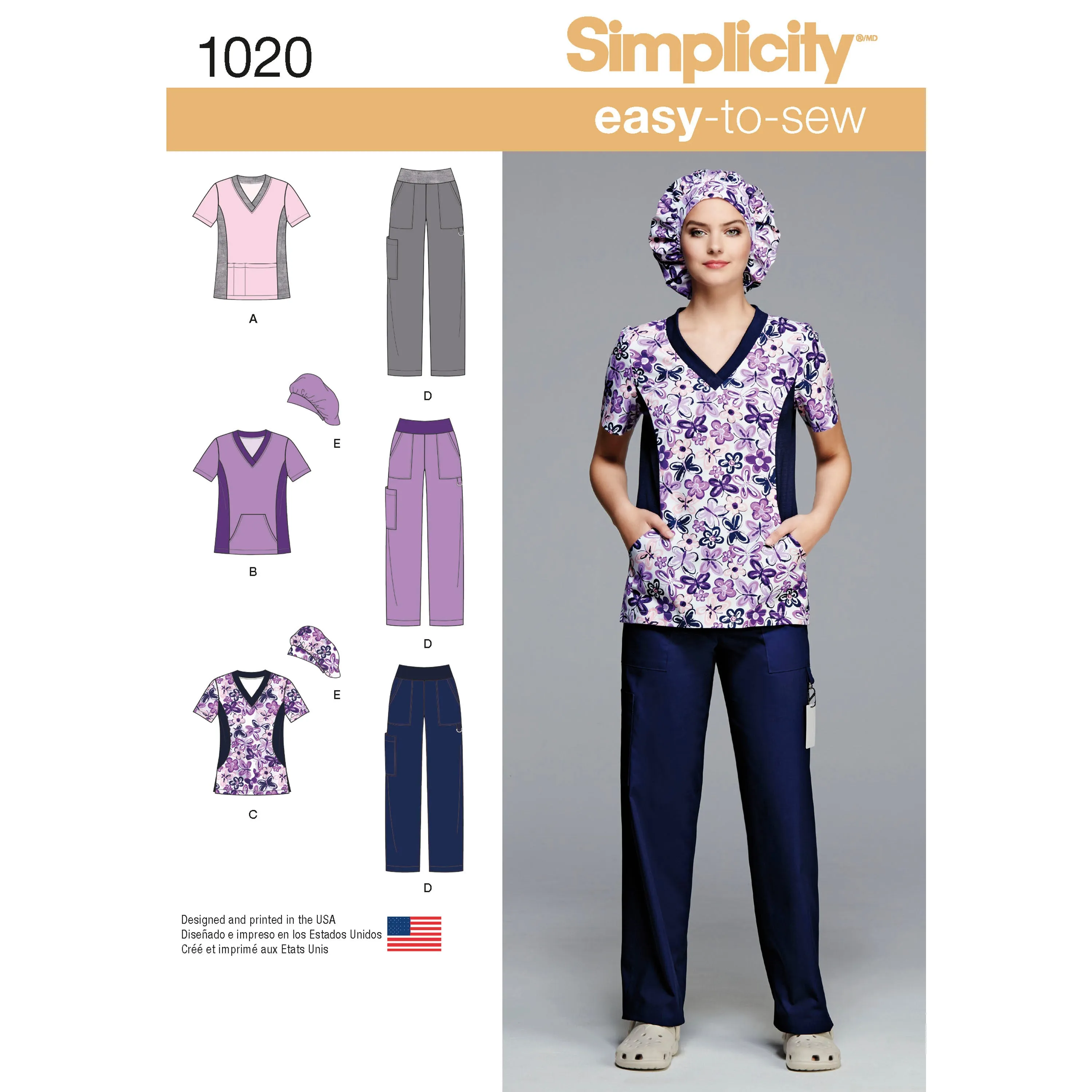 Simplicity Pattern 1020 Women's and Plus Size Scrubs