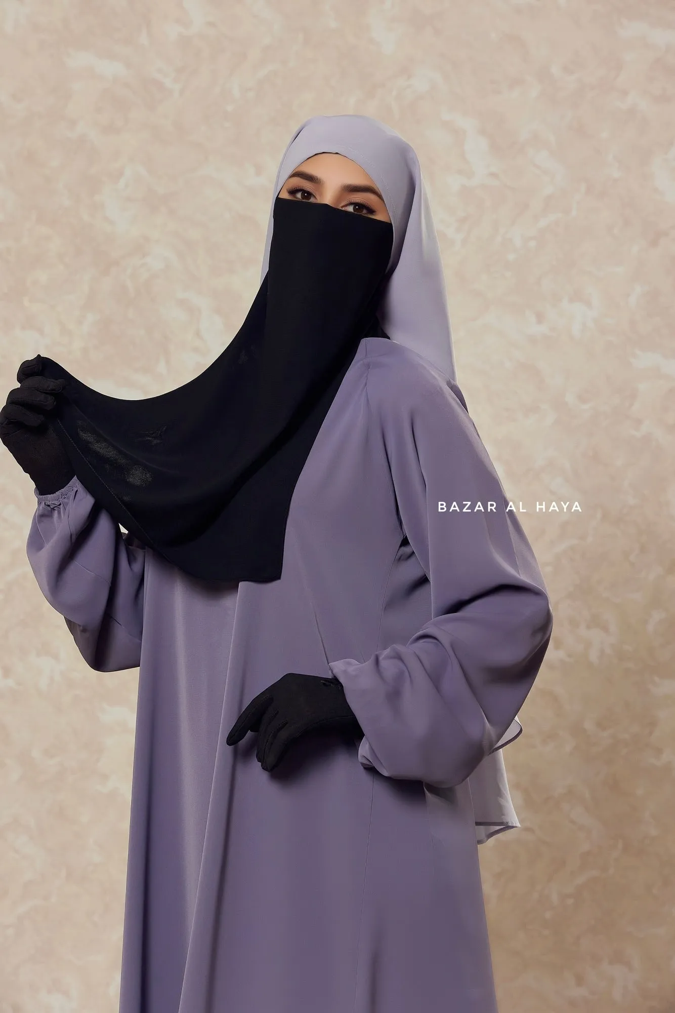 Single Half Black Niqab - Super Breathable Veil