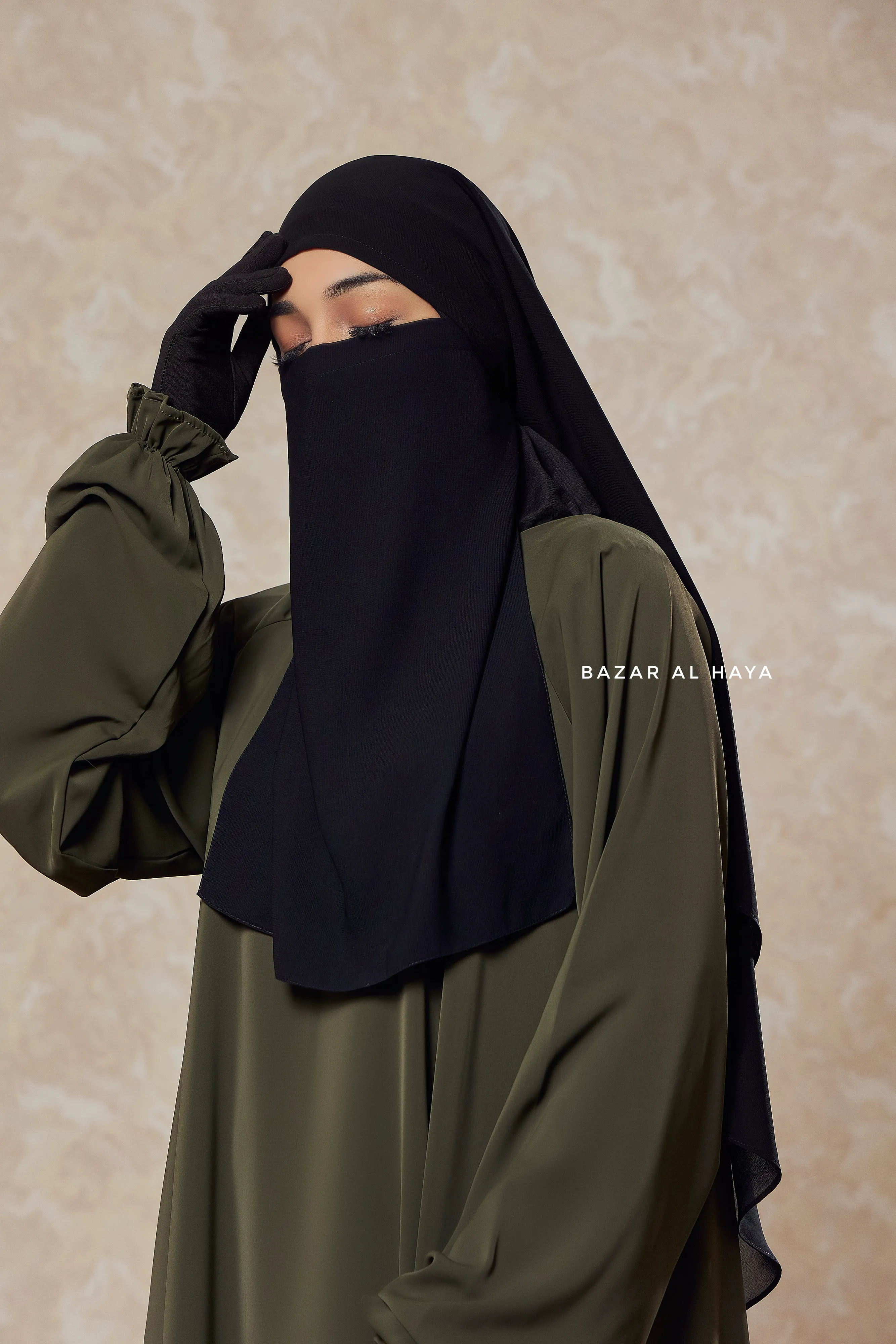 Single Half Black Niqab - Super Breathable Veil