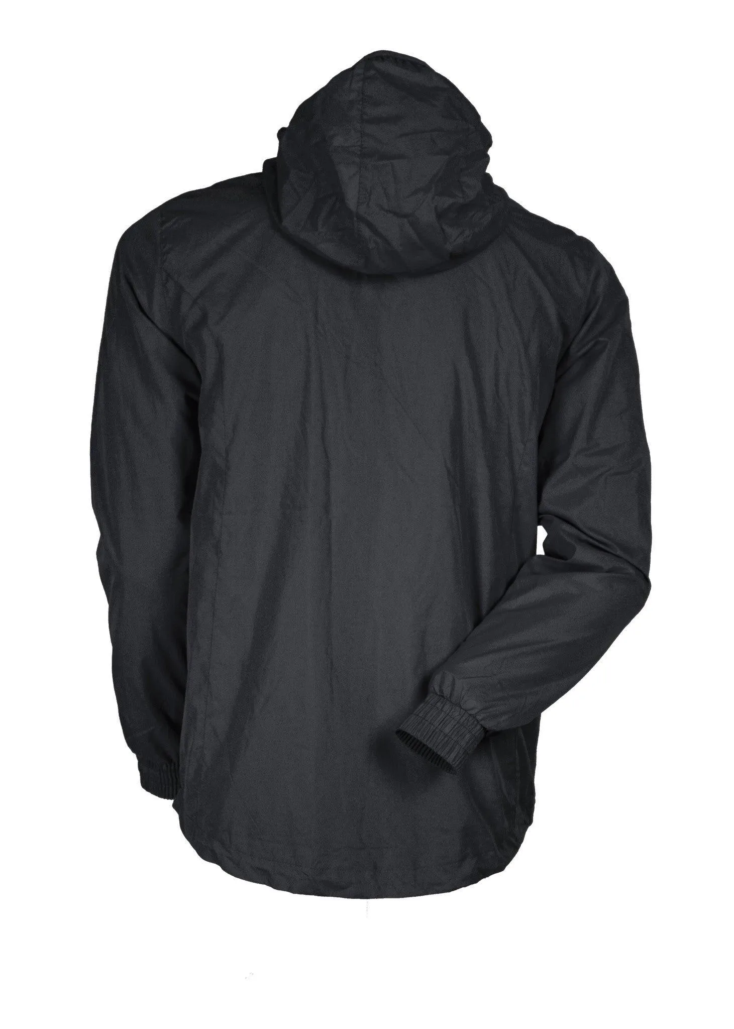 SPRAY JACKET WITH WHITE ZIP TRIM - BLACK