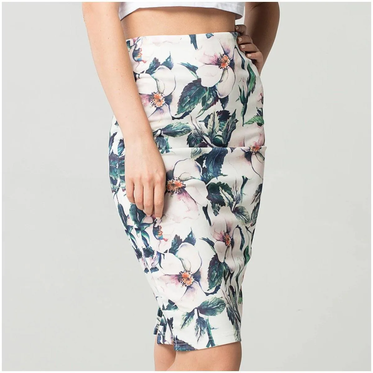 Spring Theme Floral And Patterns Vintage Pencil Skirt