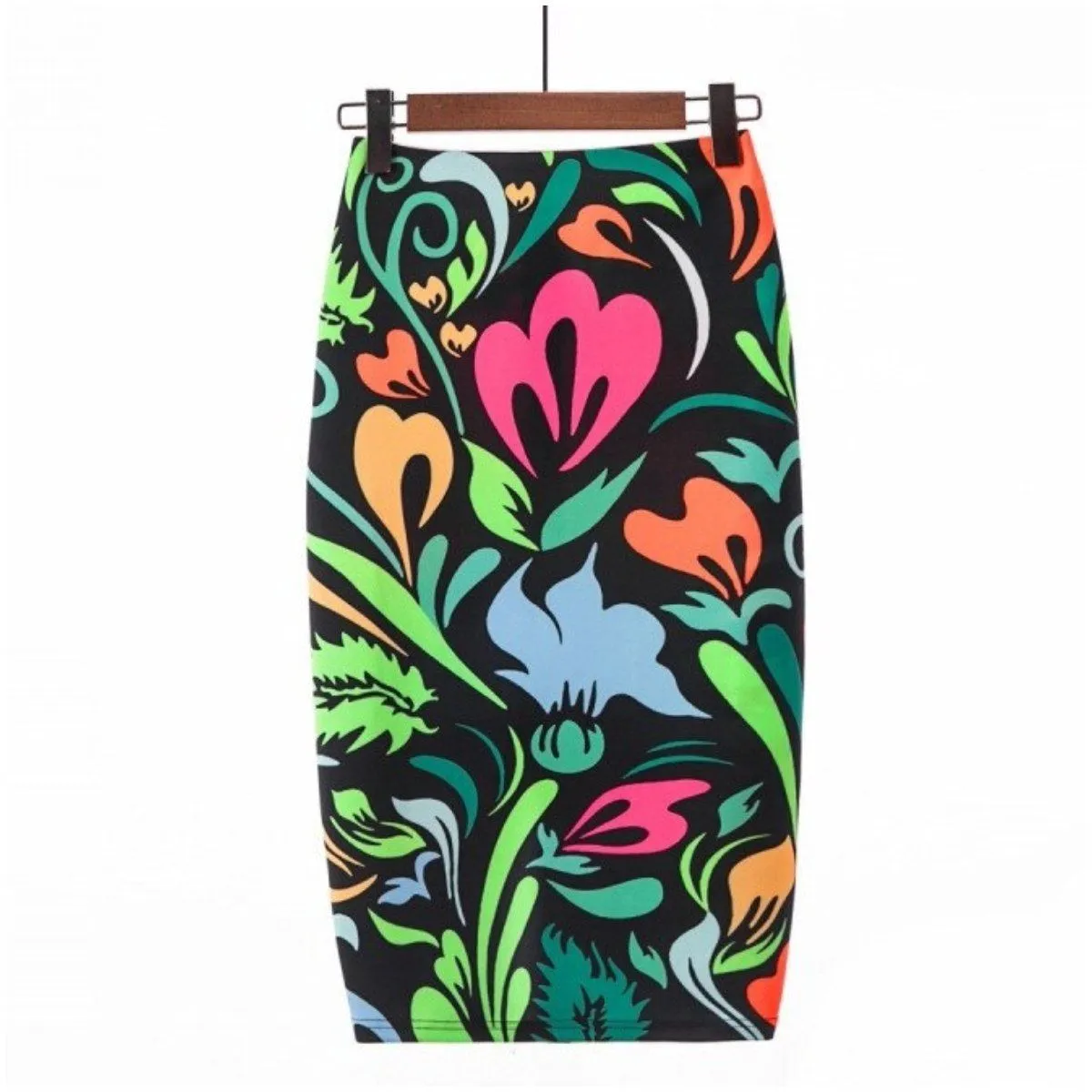 Spring Theme Floral And Patterns Vintage Pencil Skirt